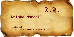 Kriska Marcell névjegykártya